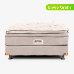 AMERICANA DE COLCHONES - Colchón con Base Cama King Firme Ortopédico Resortado con Pillow Non Flip 200 x 200 cm - 0% Interés a 3, 6 o 12 Cuotas Pagando con tu CMR Banco Falabella