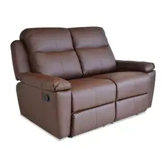 ELITE LIVING - Sofá Reclinable 2 puestos Cuerina Mecánico 150 X 100 X 100 cm Café