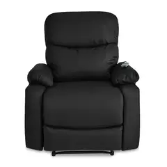 ELITE LIVING - Silla Reclinable 1 puesto Cuerina Mecánica con Vibromasaje 85 X 100 X 100 cm Negro - Mueble