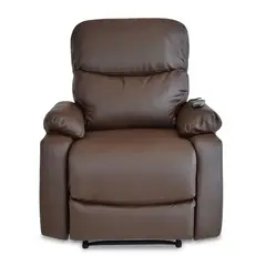 ELITE LIVING - Silla Reclinable 1 puesto Cuerina Mecánica con Vibromasaje 85 X 100 X 100 cm Café