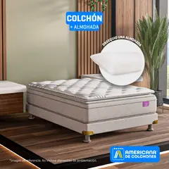 AMERICANA DE COLCHONES - Colchón Semidoble Firme Ortopédico Resortado con Pillow Best Dream 120 x 190 cm + Almohada
