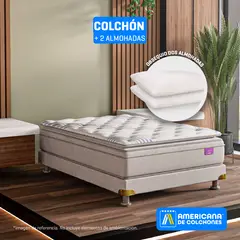 AMERICANA DE COLCHONES - Colchón Queen Firme Ortopédico Resortado con Pillow Best Dream 160 x 190 cm + Almohada