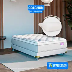 AMERICANA DE COLCHONES - Colchón Semidoble Firmeza Media Ortopédico Resortado con Pillow Best Dream 120 x 190 cm + Almohada