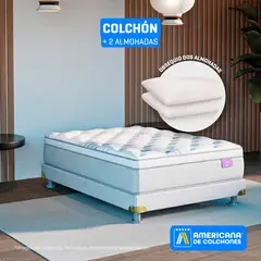 AMERICANA DE COLCHONES - Colchón King Firmeza Media Ortopédico Resortado con Pillow Best Dream 200 x 200 cm + Almohada