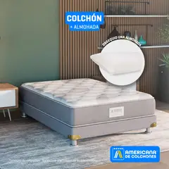 AMERICANA DE COLCHONES - Colchón Semidoble Firmeza Media Ortopédico Resortado American Silver 120 x 190 cm + Almohada