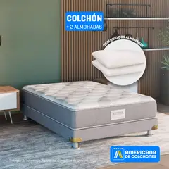 AMERICANA DE COLCHONES - Colchón King Firmeza Media Ortopédico Resortado American Silver 200 x 200 cm + Almohada
