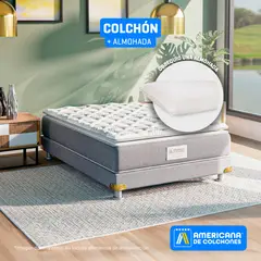 AMERICANA DE COLCHONES - Colchón Semidoble Firmeza Media Ortopédico Resortado con Pillow American Class 120 x 190 cm + Almohada