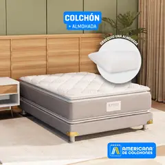 AMERICANA DE COLCHONES - Colchón Semidoble Firme Ortopédico Resortado con Pillow American Golden 120 x 190 cm + Almohada