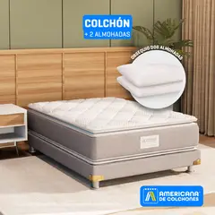AMERICANA DE COLCHONES - Colchón Doble Firme Ortopédico Resortado con Pillow American Golden 140 x 190 cm + Almohada