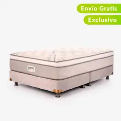 AMERICANA DE COLCHONES - Colchón con Base Cama Doble Firmeza Media Ortopédico Resortado con Pillow Best Dream 140 x 190 cm + 2 Almohadas - 0% Interés a 3 Cuotas Pagando con tu CMR Banco Falabella