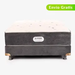 AMERICANA DE COLCHONES - Colchón con Base Cama Sencillo Firmeza Media Ortopédico Resortado American Silver 100 x 190 cm + Almohada - 0% Interés a 3, 6 o 12 Cuotas Pagando con tu CMR Banco Falabella