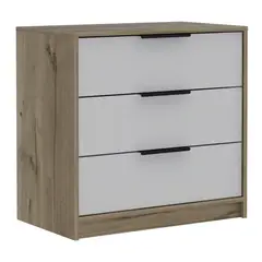 RTA DESIGN - Cómoda 3 Cajones Kaia Duna y Blanco - Mueble