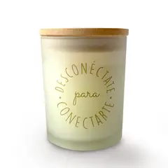 ILUMINATA - Vela Vaso 34 Bnco Zahotuberose T.Madera