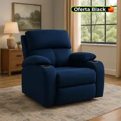 MICA - Silla Reclinable Moderna 1 Puesto Microfibra Push Arm New Rest 82 x 92 x 95 cm - Mueble