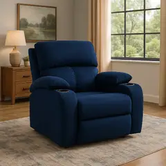 MICA - Silla Reclinable Moderna 1 Puesto Microfibra Push Arm New Rest 82 x 92 x 95 cm - Mueble