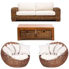 BASEMENT HOME - Juego de living de terraza Kretes 3-1-1 cuerpos