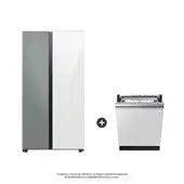 SAMSUNG - Combo Bespoke Nevecón Side by Side 793 lt + Lavaplatos 75 Piezas