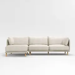 CRATE & BARREL - Sofá en L Wells Izquierdo en Tela