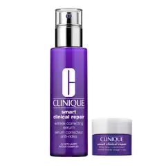 CLINIQUE - Set Hidratante facial Sérum Smart Clinical Repair Todo tipo de piel 50 ml + SMT CLNC RPR LFTG FC+NK 5ML Incluye: 3 Productos