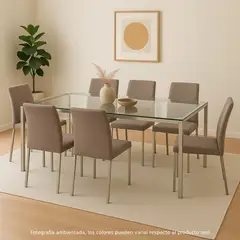 BASEMENT HOME - Juego de Comedor 6 Puestos Positano (Comedor + 6 Sillas)