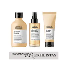 LOREAL PROFESSIONNEL - Rutina LOréal Professionnel Absolut Repair reparación cabello dañado (shampoo 300 ml + Acondicionador 200 ml + Serum 90 ml)