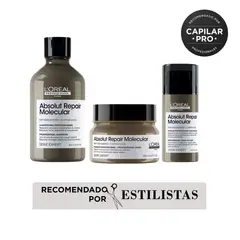LOREAL PROFESSIONNEL - Rutina LOréal Professionnel Absolut Repair Molecular para cabello muy dañado (shampoo 300 ml + Mascarilla 250 ml + Leave In 100ml)