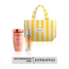 KERASTASE - Kit Discipline kérastase x Summer - Bain Fluidealist Control Frizz 250ML, Aceite Discipline Oleo Relax 75ml , tote bag Yellow White