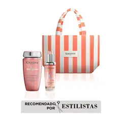 KERASTASE - Kit Chroma Absolu kérastase x Summer - Respect Hidratación 250ML, Aceite Chroma LHuile Chroma Eclat 75ml, tote bag Red White