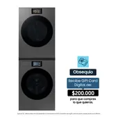 SAMSUNG - Combo Lavadora 26KG y secadora 24KG WF90F26ADSCO | Pantalla Táctil LCD 7" | Dispensador Automático Jabón y Suavizante