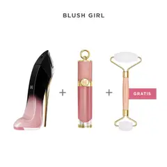 CAROLINA HERRERA - Combo Blush Girl. Incluye: Good Girl Blush Elixir 80ml + Good girl gloss 942 Nude Desire + Face Roller