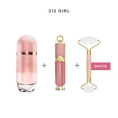 CAROLINA HERRERA - Combo 212 Girl. Incluye: 212 Vip Rosé Elixir 80ml +Good Girl Gloss 942 Nude Desire + Face Roller