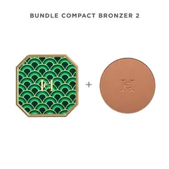 CAROLINA HERRERA - Combo BUNDLE COMPACT BRONZER 2. Incluye Polvos compacto tono 40 Deep + Case Compacto para polvos Green Waves