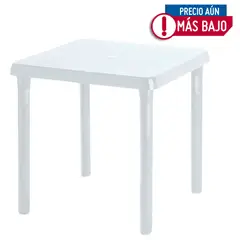 RIMAX - Mesa Plástica Cuadrada 72x72cm Caribe Blanco