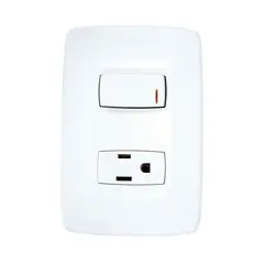 LEGRAND - Toma P/T + Interruptor Sencillo L/P Arquea Blanco