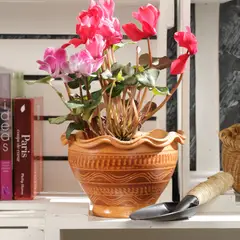 DISTRIRAQUIRA - Matera Arcilla Cónica Violetera Torno 23x16x16cm Terracota