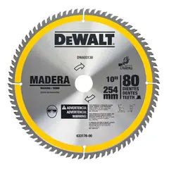 DEWALT - Disco madera 10 pulgadas 80dientes