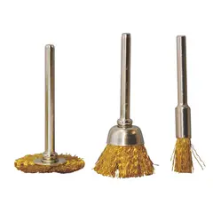 DISCOVER - Set de 3 Piezas Mini Cepillos Bronce Circular y Copa Tools