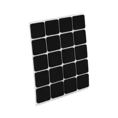 FIXSER - Antideslizante Caucho Cuadrado Negro 18X18mm 20Und