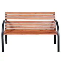 JUST HOME COLLECTION - Banca Exterior Metal y Mara Slats Me 122x60x80 cm