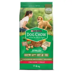 DOG CHOW - Alimento Seco Para Perro Salud Visible Cachorros Medianos y Grandes 4 kg