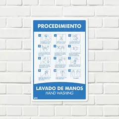 FIXSER - Señal Protección Lavado De Manos 35X24Cm