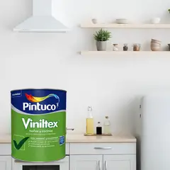 PINTUCO - Pintura para Interior Baños y Cocinas 1/4 Galón Blanco Satinado