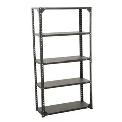 INDUSTRIAS CRUZ - Estantería Metálica Liviana 5 Niveles Negra de 160x80x30 cm