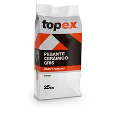 undefined - Pegante Cerámico Topex Gris 25kg – Alta Adherencia para Interiores