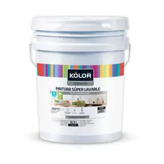 KOLOR - Pintura para Interior 5 Galones Blanco Mate Súper Lavable