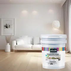 KOLOR - Pintura para Interior 5 Galones Blanco Mate Súper Lavable