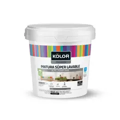 KOLOR - Pintura para Interior 5 Galones Blanco Mate Súper Lavable