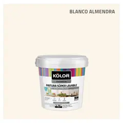 KOLOR - Pintura para Interior Blanco Almendra Súper Lavable 2.5 Galones