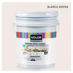 KOLOR - Pintura para Interior Blanco Arena Superlavable 5 Galones