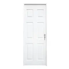 D&D - Puerta 90x210cm Blanca 6 Paneles Apertura Derecha Cal 20